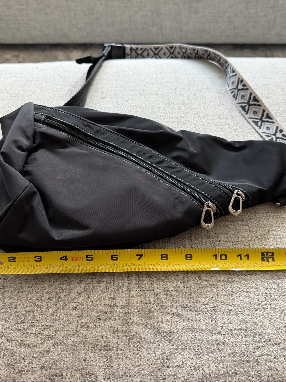 Black Sling Crossbody Bag - Minimal Everyday Carry - Picture 5 of 6